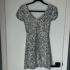 Silver sequin dress size small